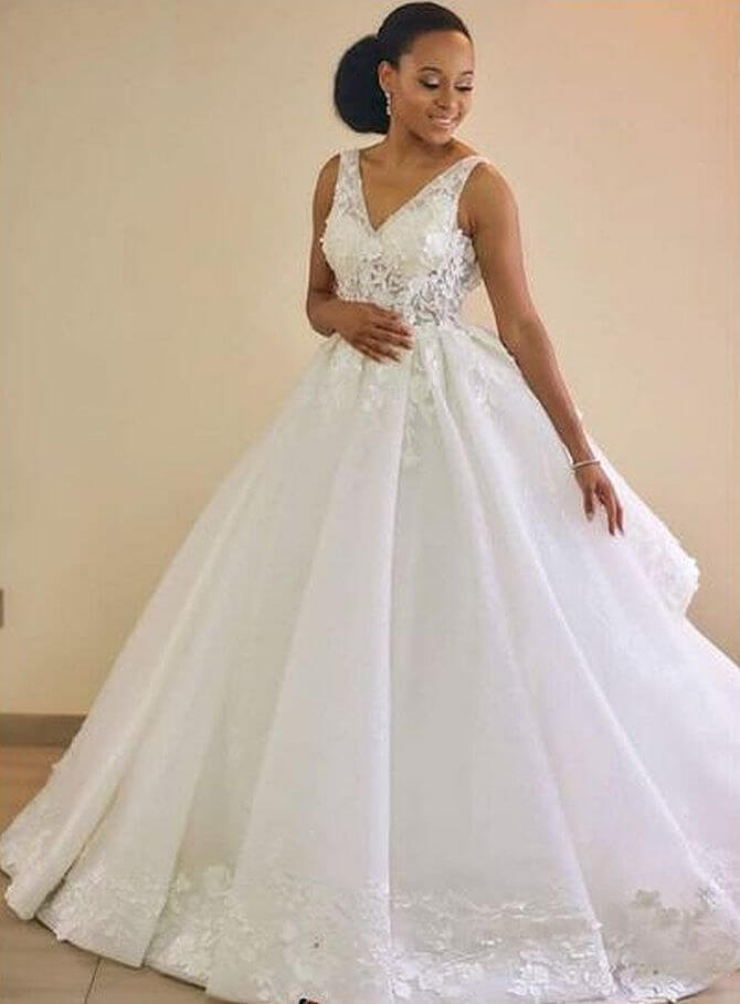 a line wedding gown style image