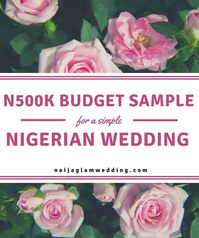 n500k wedding budget breakdown sample nigeria