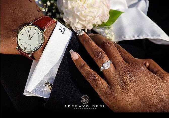 wedding ring picture showing black couples hands