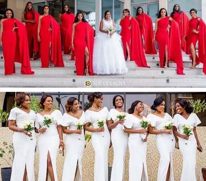 bridesmaid dresses with slit or cape