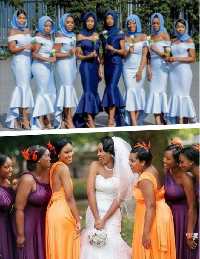 mismatch Nigerian bridesmaid dresses
