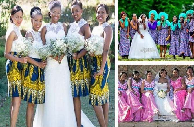 multicoloured and ankara bridesmaid dresses