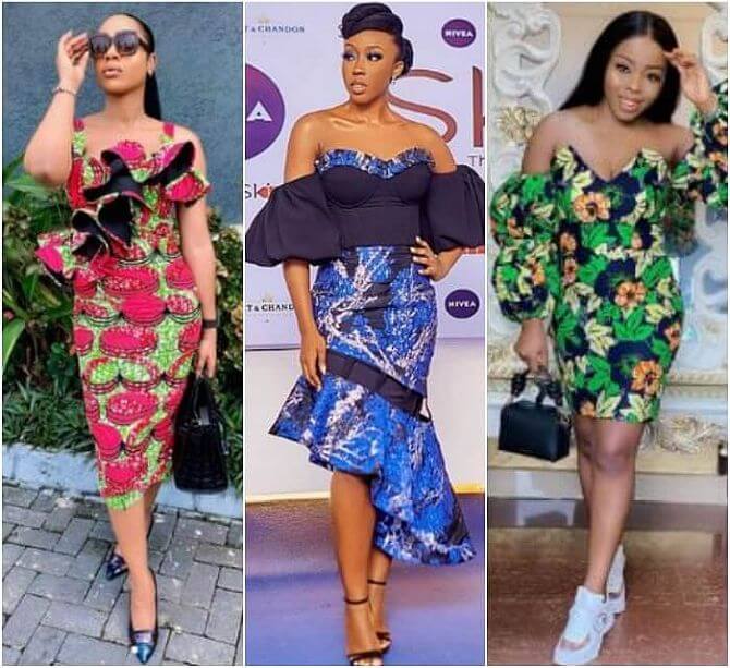 ankara off shoulder gown styles