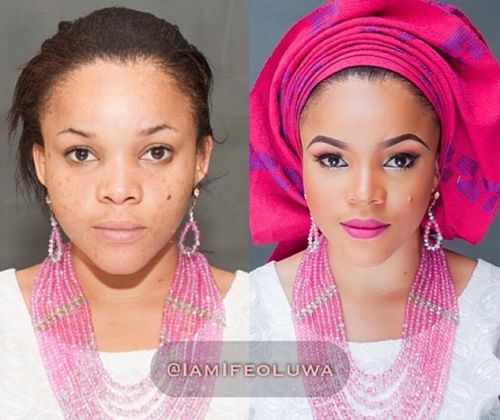 bride in flawless pink-lips-themed traditional wedding makeup