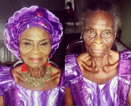 A grandma in an amazing makeup transformation