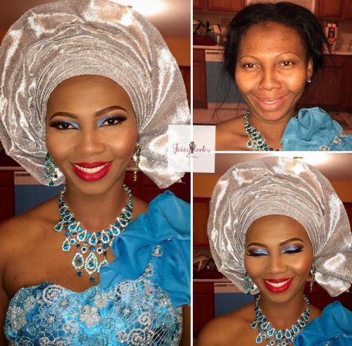 ibo bride in before and after makeup