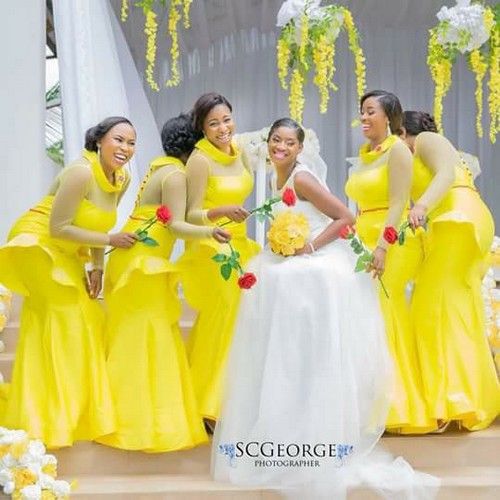 yellow long bridesmaid dress long sleeves