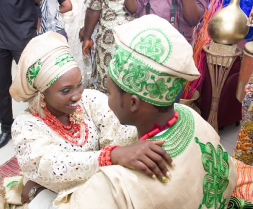 picture of couple staring at each other at yoruba marriage introduction