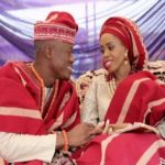 yoruba couple in red white aso-oke traditional wedding -AdebimpeOlayinka