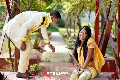 couple in indian inspired pre-wedding shoot