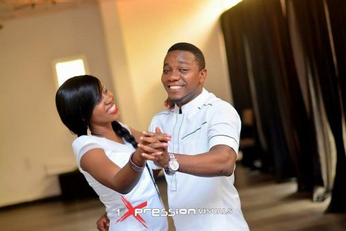 couple in white themed pre-wedding picture