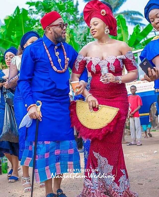 igbo traditional wedding wrapper attire for groom bride