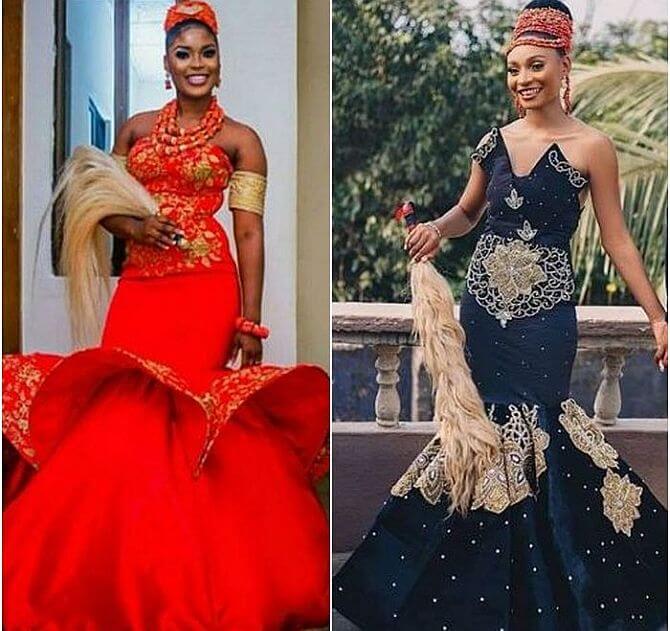 long gown igbo traditional wedding attire for brides