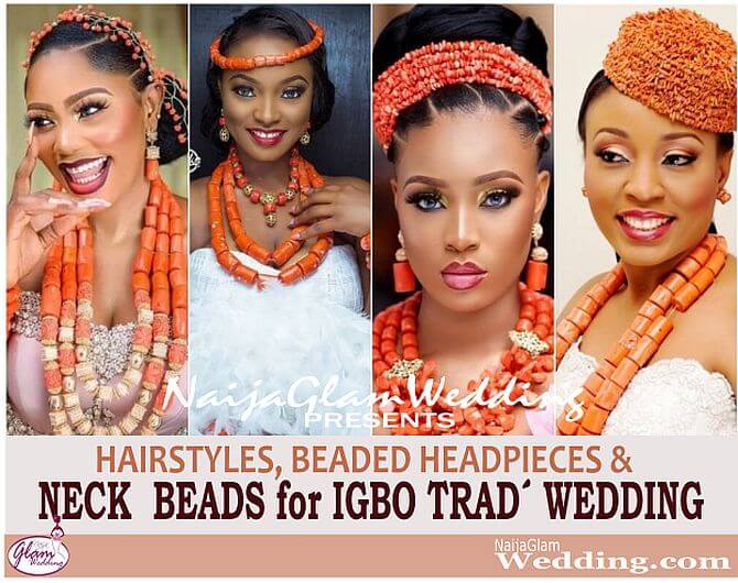 Latest Igbo Trad Wedding Hairstyles w Coral Bead Accessories   NaijaGlamWedding