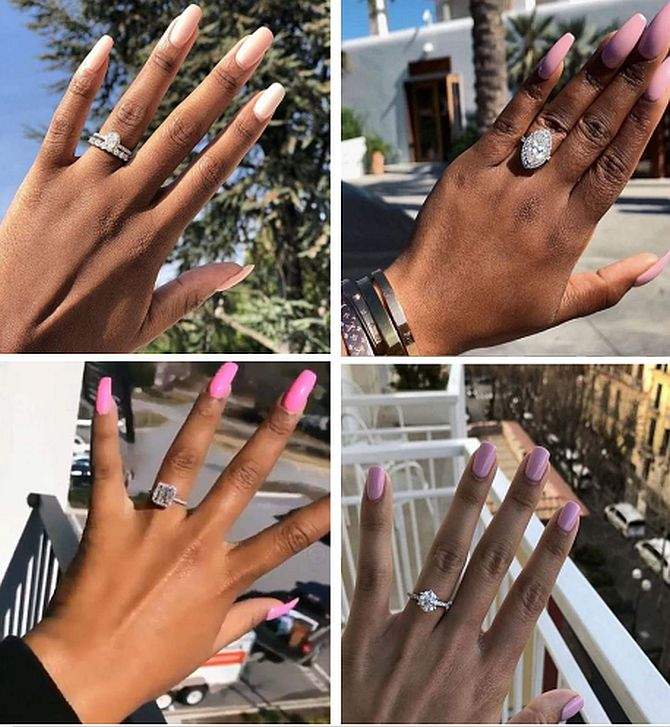 diamond engagement rings selfie photos