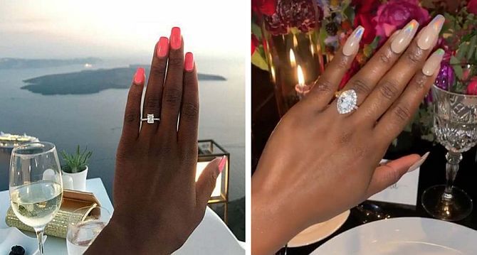 images of enagement rings sparkling diamonds black women