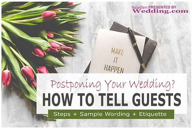 How to tell Guests You are Postponing Wedding Sample Wording