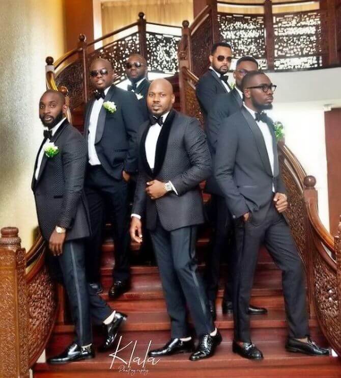 wedding tuxedos styles groom groomsmen - grey black